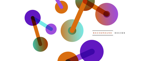 Abstract background. Round dots connected by lines. Trendy techno business template for wallpaper, banner, background or landing