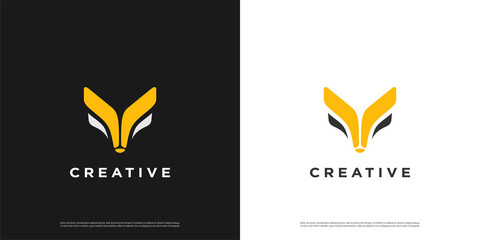 Fox logo design illustration vector template