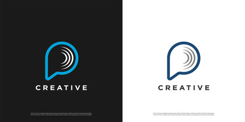 Hearing letter p logo