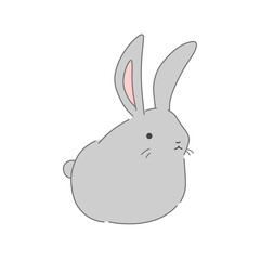 灰色のウサギのイラスト