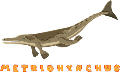 Dinosaur wordcard for metriohynchus