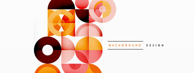 Colorful circle abstract background. Minimal geometric template for wallpaper, banner, presentation