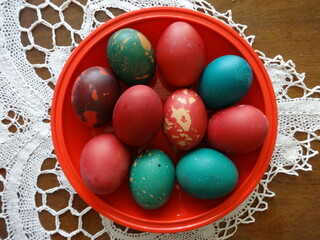 Red and Blue Easter Eggs