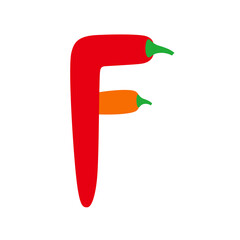 Chili pepper alphabet, vector illustration