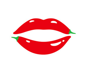 Obraz premium lips of pepper, vector illustration