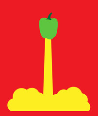 green pepper launching, vector illustration