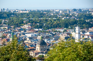 Lviv. Ukraine. View of the historic city center.