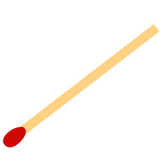 unused match stick on white background. unlit matchstick sign. match stick symbol. flat style.