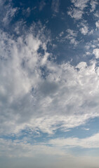 Fantastic soft thunderclouds, sky panorama