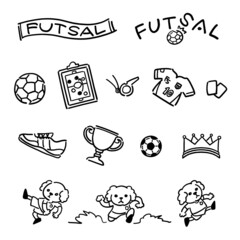 Futsal illustration set