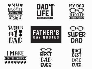 Fathers day hand lettering vector set