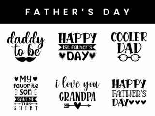 Set of lettering quotes for fathers day