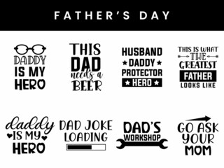 Set with hand drawn lettering quotes for fathers day typography posters