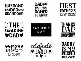 Set of lettering quotes for fathers day