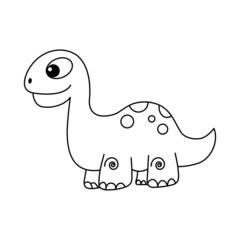 Cute dinosaur cartoon illustration vector, for kids coloring book. 