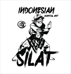 Pencak Silat modern Logo Vector for T shirt