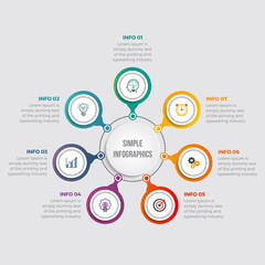 Horizontal Timeline Infographics with 07 Steps