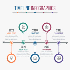 Horizontal Timeline Infographics with 05 Steps