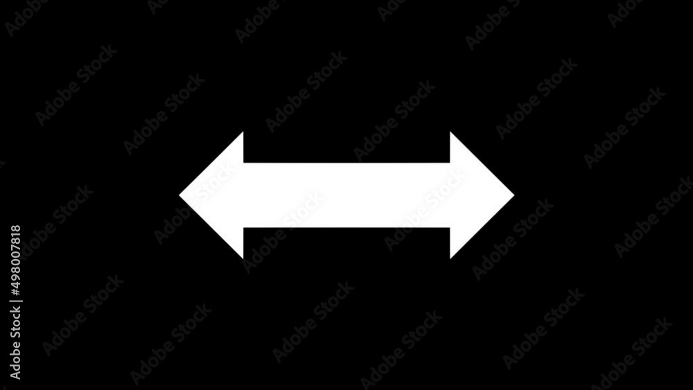 Poster white picture of arrow on a black background. arrows in both directions. distortion liquid style tra