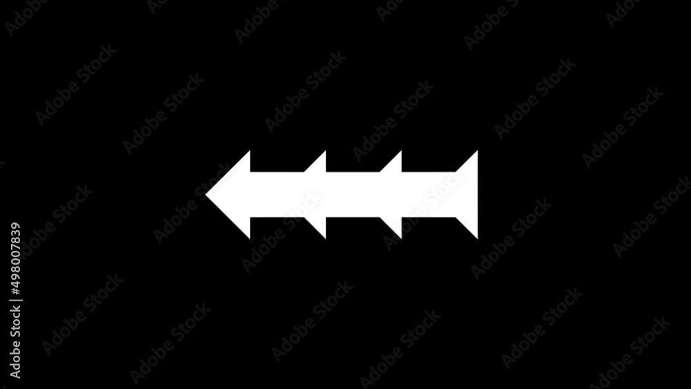 Poster white picture of arrows on a black background. arrows in one direction. distortion liquid style tran