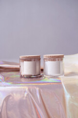 Candle Jars with white label