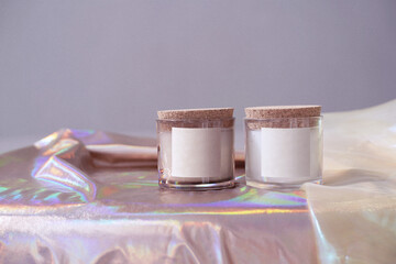 Candle Jars with white label