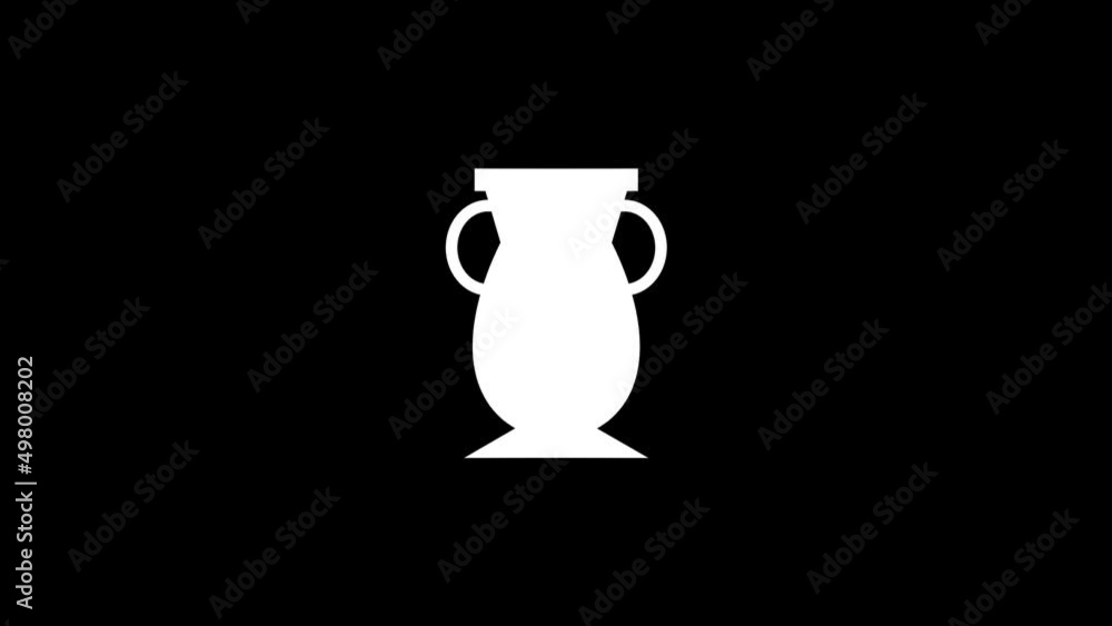 Poster white picture of vase on a black background. interior design indoors. distortion liquid style transi