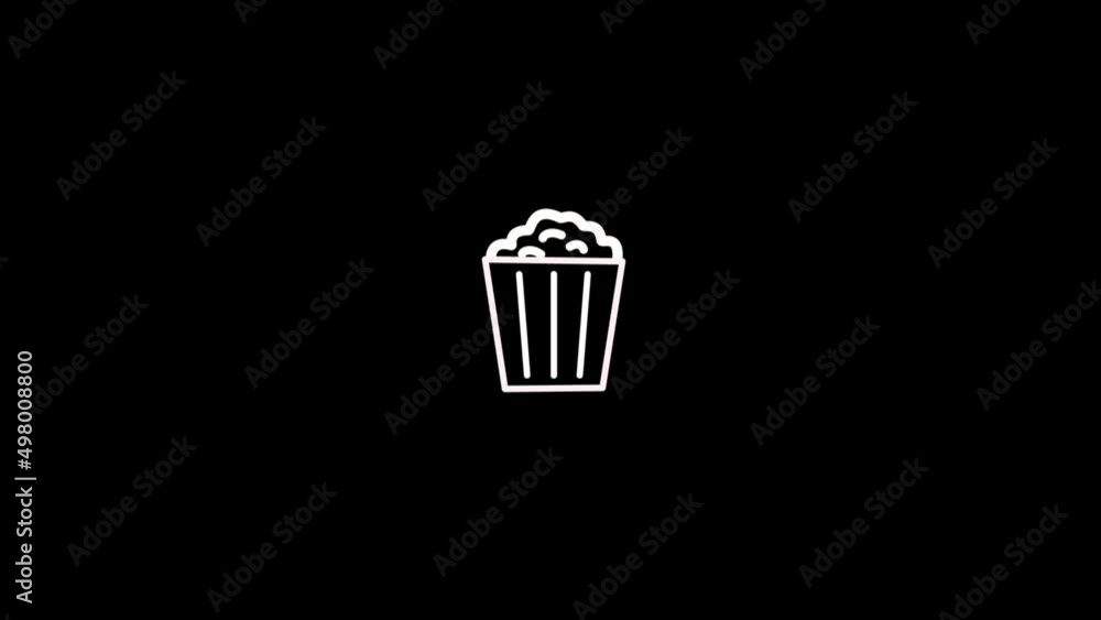 Poster white picture of popcorn on a black background. food in the cinema. distortion liquid style transiti