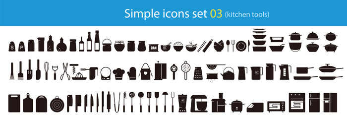 Kitchen tools icon set vector illustration