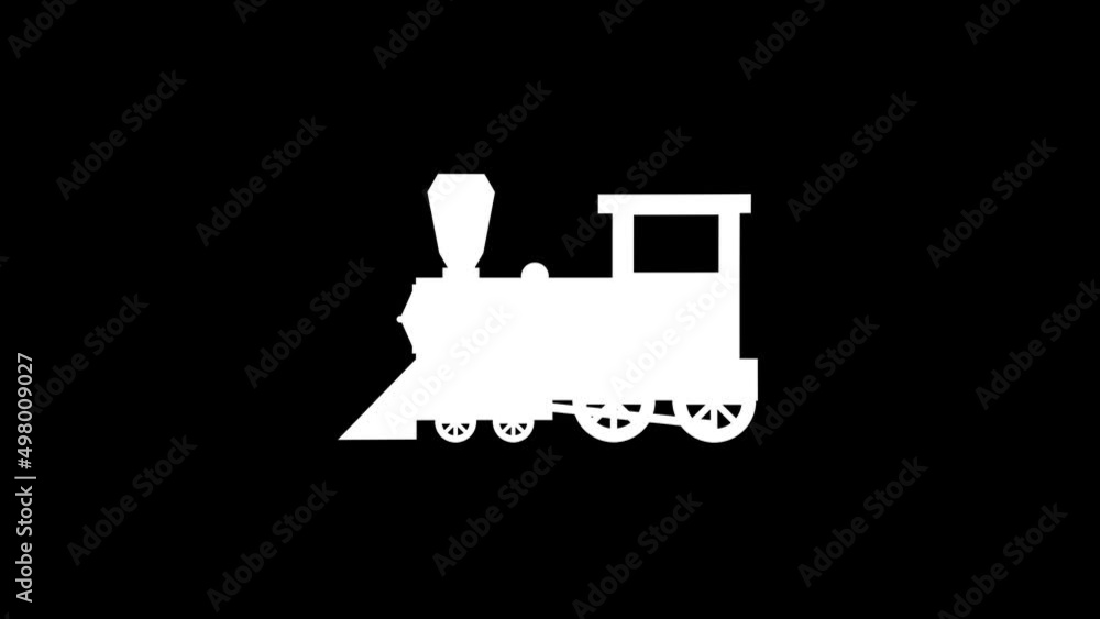 Poster white picture of train on a black background. old means of transportation. distortion liquid style t