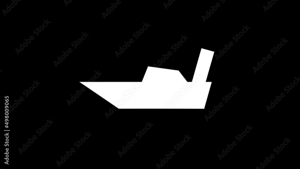 Poster white picture of yacht on a black background. means of transportation on the water. distortion liqui