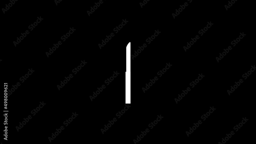 Poster white picture of table knife on a black background. a knife for slicing food at dinner. distortion l