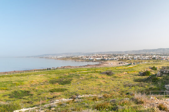 Landmark view with Pafos city in Cyprus.