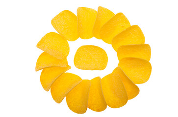 Potato chips isolated