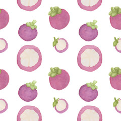 Mangosteen Watercolor Pattern