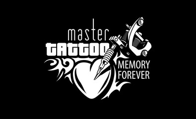 Vector logo for tattoo salon on black background