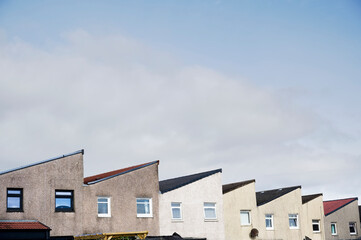 Derelict council house in poor housing estate slum with many social welfare issues