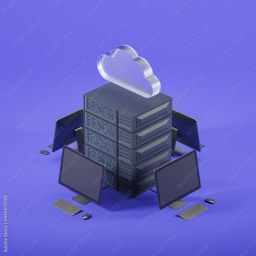 Poster server and computer connection, local network and cloud