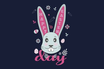 Happy Easter Day Cute Bunny T-Shirt design