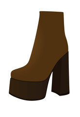 Brown women boots. vector illustration