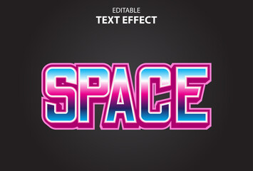 space text effect with full color editable.