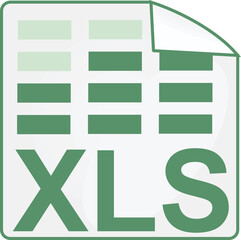 Green xls icon. vector illustration