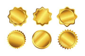 Vector Badges of Gold Seal Set can be used for medals