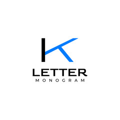 monogram letter t k logo