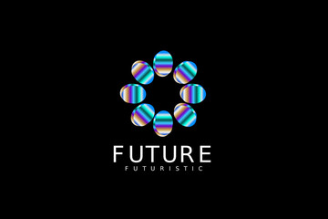 tech abstract sun gradient logo