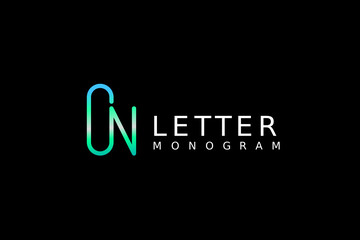 tech abstract gradient monogram c n logo
