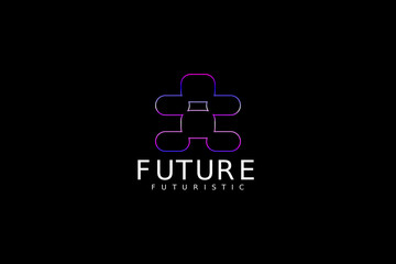 tech abstract gradient line logo