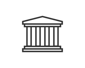 Government icon vector. Building construction symbol. Architecture residental design. Classic estate sign.