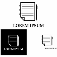 Write Document User Interface Outline Icon Logo Vector Illustration