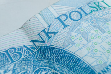 Closeup polish currency. Banking crisis concept. PLN cash. Financial backgrounds